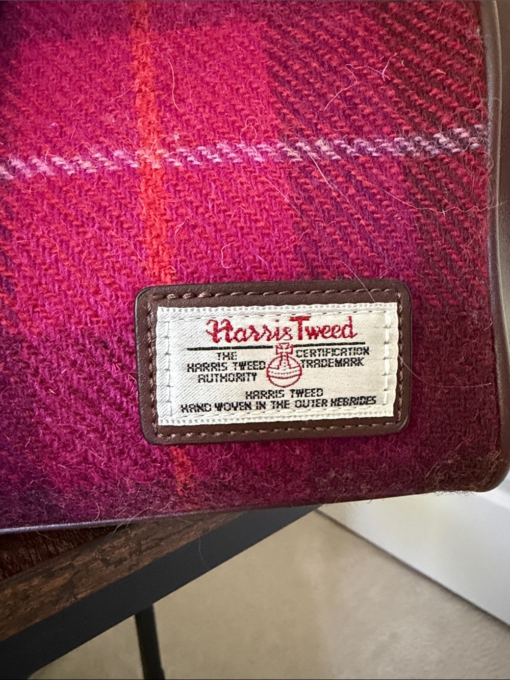Harris Tweed Brown Leather and tweed Doctor-Style Satchel - Picture 4 of 12